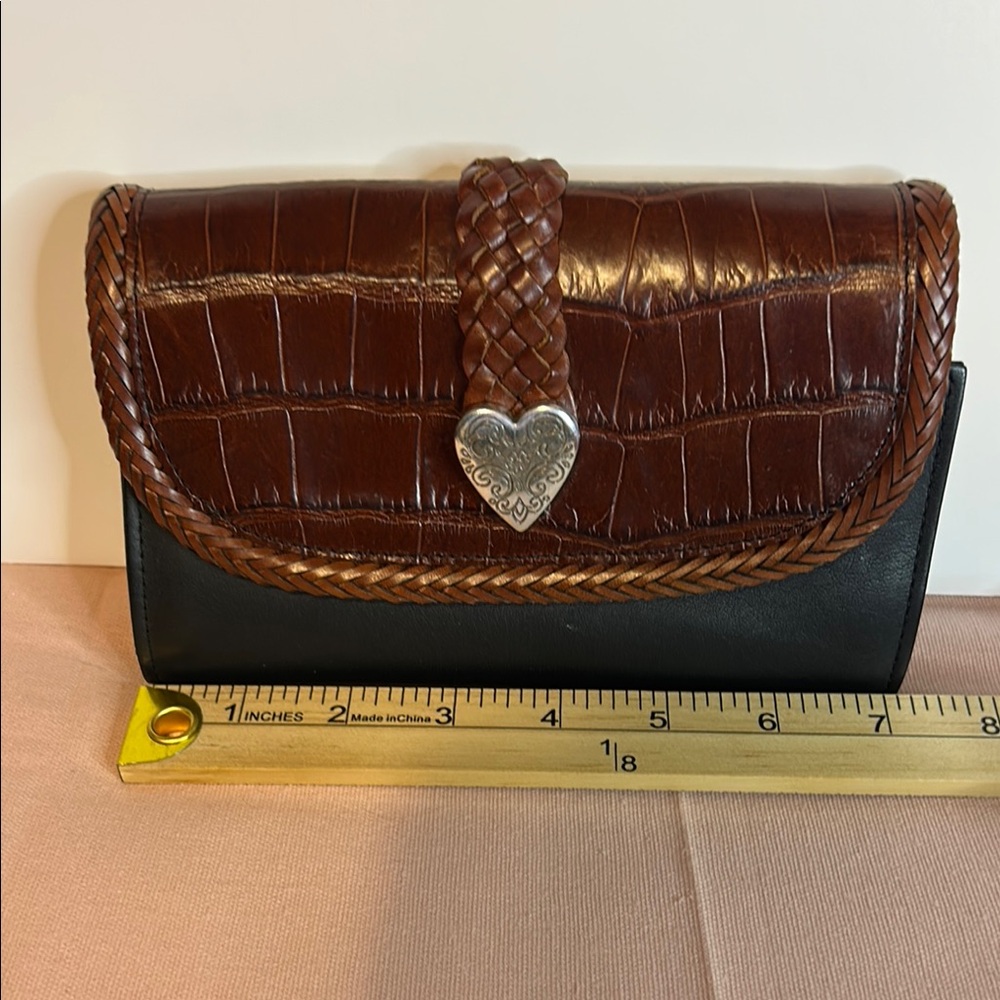 Brighton Brown and Black Crocodile Textured Wallet - Picture 7 of 8